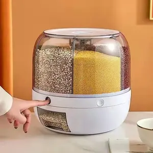 New Rice Dispenser recipiente caixa de armazenamento 6L 9L Cereais e Grain Bucket Recipiente De Armazenamento De Alimentos Secos para Organizar a Cozinha Doméstica