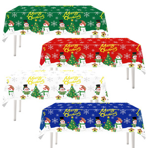 Rolling Merry Christmas <b>Tablecloth</b> Disposable PE <b>Plastic</b> Party Decoration for Holiday Celebration - Product Image 3
