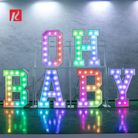 Lettres lumineuses géantes personnalisées pour mariage, décoration de mariage, lettres lumineuses géantes de 4 pieds et 5 pieds, ampoules RGB, enseigne lumineuse