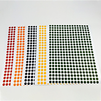 Étiquette d'emballage adhésive de bâton coloré multiple rond couleur populaire finition mate petit cercle 10MM 20MM autocollant de point de couleur