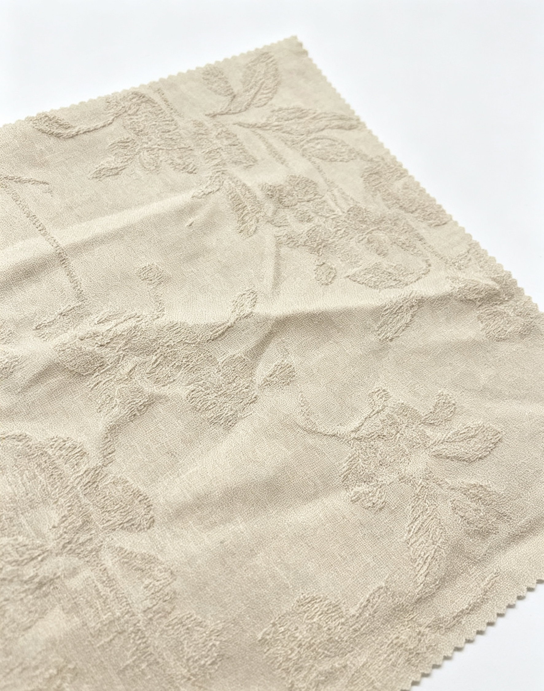 Floral Linen Cotton Viscose Blend Woven Jacquard Fabric Medium Weight Soft Breathable Dresses Suits Garments
