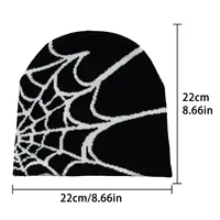Gorro con logotipo personalizado con diseño de telaraña para hombres y mujeres, ropa de calle, gorro de Calavera, regalo de Halloween, gorro de punto Y2K, gorros de invierno