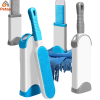 Brosse électrostatique double face réutilisable pour enlever les poils d'animaux, poignée ergonomique pour soulever les poils de chien/chat des vêtements, des meubles, des sièges de voiture