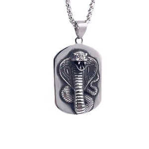 Collar con Colgante de Serpiente Cobra Militar de Acero Inoxidable para Hombre, Diseño Temático de Animales, Joyería de Regalo - Product Image 5