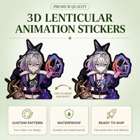 Autocollant de fenêtre de voiture 3D dynamique imperméable, décalcomanie 3D anime pour vitre, décalcomanie de dessin animé transformable à changement de couleur