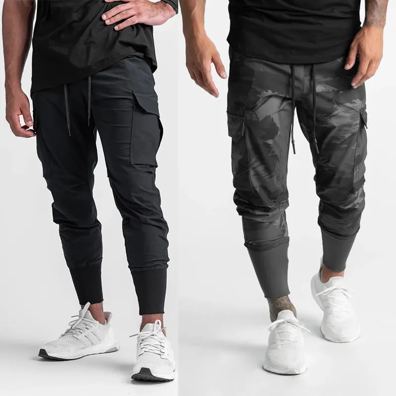 Custom Men Cargo Pants With Side Pockets Grey Khaki Black Pants Men Fitness Trouser Cargo Pants Men's Trousers