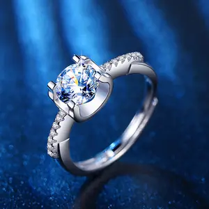 New Korean Geometric Ring Elegant 925 Silver Diamond Rings Handcrafted Temperament Girls Accessories Jewelry