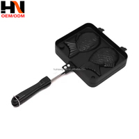 Poêle à Taiyaki 2, 3 ou 4 poissons, antiadhésive, pour gaufres, mini-œufs et crêpes, ensemble de cuisson
