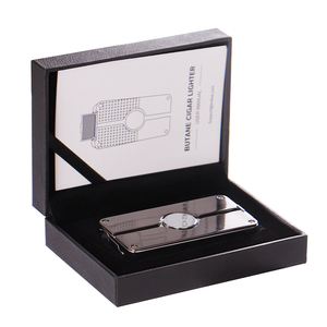 Briquet torche à jet de cigare électronique à trois flammes, coupe-vent, rechargeable avec poinçon, pour le camping, dans une boîte cadeau emballée - Product Image 6