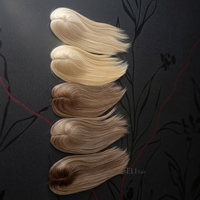 Toupee de Cabello Humano 100% Natural con Alineación de Cutículas 15A para Mujer, Base de Aspecto Natural, Cabello Humano Rubio Liso 100% Ruso