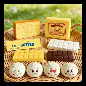 Fun Bakery <b>Squishy</b> Kit Butter Chocolate Bread Dumpling Slow Rising PU Foam Soothing Stress Relief Sensory Play Toy - Product Image 6