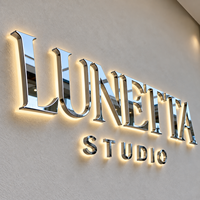 Enseigne extérieure rétroéclairée 3D, enseigne de magasin, logo de marque personnalisé, enseigne lumineuse LED pour bureau, studio, entreprise, nom de magasin