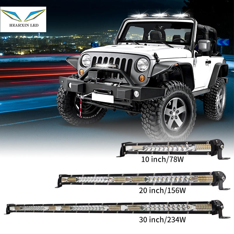 10"/20" Slim LED Light Bar - Spot Flood Combo For Trucks, SUVs, ATVs & Off-Road Vehicles