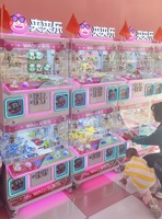 Machine à prix double couche mécanique à monnayeur pour 4 joueurs avec éclairage LED néon, machine d'arcade pour distributeur de jouets et de poupées