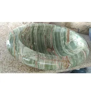 Marble Mexican Basin Green Color D43cm Countertop Sinks Sink Onyx Green 2 (2) Shampoo Sinks FIRST Stone Single Hole Round CN;FUJ