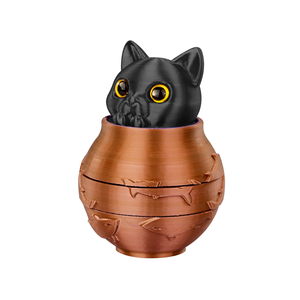Broyeur à herbes en plastique et aluminium en forme de chat, 3 pièces, portable, pour tabac, distributeur métallique – Vente en gros - Product Image 3