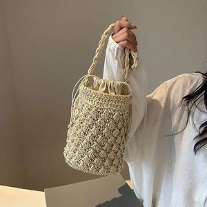 Bolso <span class=keywords><strong>Bombonera</strong></span> de Satén Tejido Tipo Cesta de Paja Grande para Damas, Conjuntos de Moda de Bolsos y Sombreros, Pequeño Cuadrado de Felpa - Product Image 6
