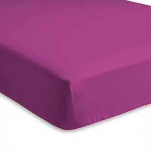 Sábana Ajustable 100% Algodón Fucsia para Cama Individual Alemana 90x200cm - Product Image 3