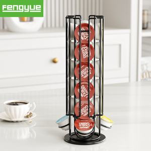 360 °   Soporte Giratorio Metálico para Cápsulas de Café, Capacidad para 24 Cápsulas <span class=keywords><strong>Dolce</strong></span> <span class=keywords><strong>Gusto</strong></span>, Organizador de Vajilla, Soporte de Almacenamiento y Limpieza para Hogar y Oficina - Product Image 1