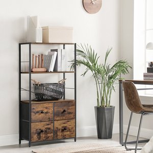 Modernes Luxus-Buchregal aus Holz mit Leiter Aluminium Schrank wandmontierter Organisator Bibliothek Regal Bücherregale mit Ablage Schublade - Product Image 6