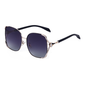Gafas de sol polarizadas de estilo europeo hechas a medida para mujer, montura cuadrada con diamantes de imitación, montura completa, lentes TAC, protección UV400 - Product Image 5