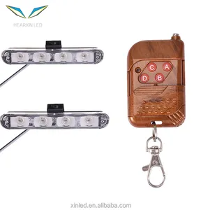 12V 8W voiture LED Flash multimode éblouissant en ligne contrôle stroboscopique feux d'avertissement lampe de jour