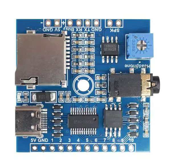 High Quality MP3 Module 5V Serial MP3 Player Sound Module 10 Trigger Programmable Voice Playback Module Sound Card