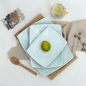 <span class=keywords><strong>Plat</strong></span> <span class=keywords><strong>rectangulaire</strong></span> en céramique, assiette à gâteau peu profondes, <span class=keywords><strong>plat</strong></span> à Dessert pour le restaurant 1 pièce - Product Image 2