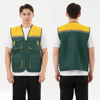 Veste de sécurité pour hommes de qualité supérieure Logo personnalisé Gilet en polyester réfléchissant haute visibilité avec long matériau en toile pour les bénévoles