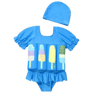 Venta caliente niños manga corta <span class=keywords><strong>Shorty</strong></span> flotabilidad traje de baño nadar chaleco desmontable flotador traje de baño para niños aprender a nadar - Product Image 1