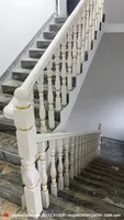 Simple moderne nouveau Style chinois lumière luxe main courante en bois massif Bussen escalier rambarde pour Villa intérieur château gonflable