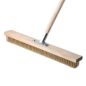 Brosse de nettoyage de pont et de sol avec fil d'acier inoxydable, <span class=keywords><strong>balai</strong></span> extérieur à long manche pour le béton, le bois et les surfaces en pierre - Product Image 1