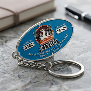 Llavero Personalizado <span class=keywords><strong>de</strong></span> Fábrica, <span class=keywords><strong>de</strong></span> Aleación <span class=keywords><strong>de</strong></span> Zinc Plateado, Ovalado, con Logotipo <span class=keywords><strong>de</strong></span> Marca Empresarial, Esmaltado, para Regalos y Souvenirs - Product Image 3
