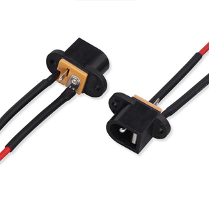Cable conector <span class=keywords><strong>DC</strong></span> de montaje en panel de bloqueo de tornillo de toma de corriente continua con montaje en brida de - Product Image 2