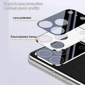 Custodia in pelle e vetro per <span class=keywords><strong>iPhone</strong></span> 17 Air 16 Pro Max 15 14 <span class=keywords><strong>13</strong></span>, antiurto <span class=keywords><strong>con</strong></span> protezione per obiettivo <span class=keywords><strong>fotocamera</strong></span> - Product Image 3