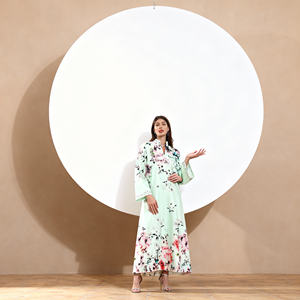 Elegante Vestido Abaya de Poliéster con Pedrería Termoadhesiva Personalizada para Mujeres Musulmanas, Venta al Por Mayor de Lujo - Product Image 2