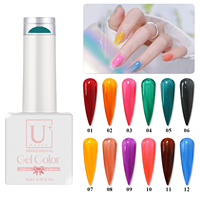 YouGel 24 Couleurs Vernis Gel UV LED pour Salon de Manucure Français, Base Aquatique, Flacon 8ml, Sans CPNP, Logo Artistique, Vernis à Ongles Transparent Ambré