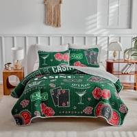 Ensemble de couvre-lit imprimé taille US, 3 pièces, couvre-lit léger avec taie d'oreiller, 200TC, couvre-lit patchwork pour la maison