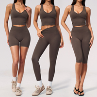 Conjunto Deportivo de 2 Piezas para Yoga y Fitness, Ropa Deportiva para Mujer, Leggings de Cintura Alta con Efecto Scrunch, Suaves como la Mantequilla, Suministro de Fábrica