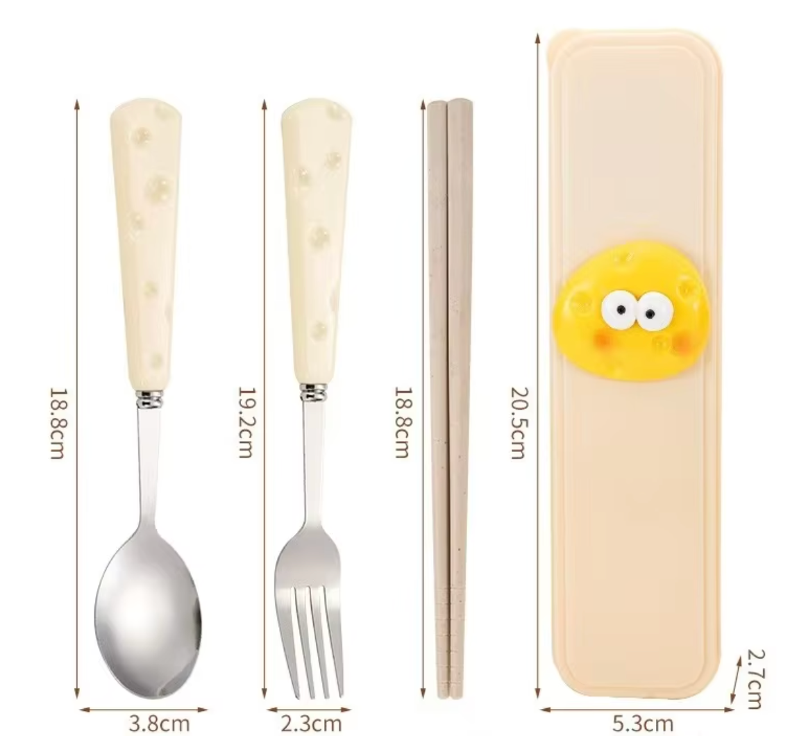 Ensemble portable à fromage trois pièces [poignée en plastique + acier 410]