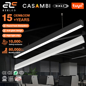 ไฟ LED เชื่อมต่อได้แบบเส้นตรง สำหรับตกแต่งเชิงพาณิชย์ ป้องกันแสงสะท้อน  สำหรับซูเปอร์มาร์เก็ต สำนักงาน  แบบแขวน  ทำจากอะลูมิเนียม  ปรับแต่งได้ - Product Image 1