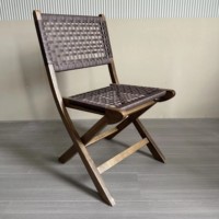 Chaise pliante en bois de couleur marron chaises de mariage de fête modernes pour les événements chaise pliable en corde tressée