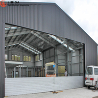 Hangar en structure acier, poutres en acier H soudées, galvanisées à chaud, découpe, pliage et assemblage