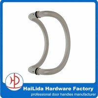 Manija de ducha de cromo pulido semicircular de estilo moderno, tiradores traseros para puerta de vidrio de baño