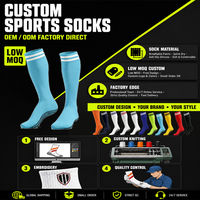 Chaussettes de sport confortables antibactériennes avec logo personnalisé, mélange de coton, hauteur genou, pour usage professionnel, tricotées et respirantes