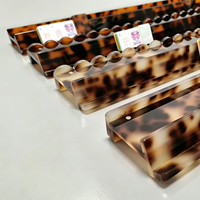 Support et poussoir de mahjong en acrylique premium de 20 pouces et 6 mm, ensemble de 4 aimants, motif écaille de tortue ambre, compatible avec toutes les tuiles de mahjong américain