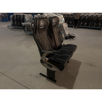 Siège passager de luxe commercial pour Sprinter Hiace Shuttle Van, cuir noir, dossier haut, surpiqûres côtelées avec accoudoir et ceinture de sécurité