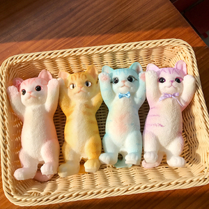 New TPR Realistic Cute Pet <b>Cat</b> Squeeze Music Toy, Soft Rubber Fat <b>Cat</b> Stress Relief <b>Squishy</b> - Product Image 1
