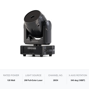 Luz láser móvil de 120W a todo color con láser de 2W, eje X 540 grados, eje Y 270 grados para eventos escénicos - Product Image 6