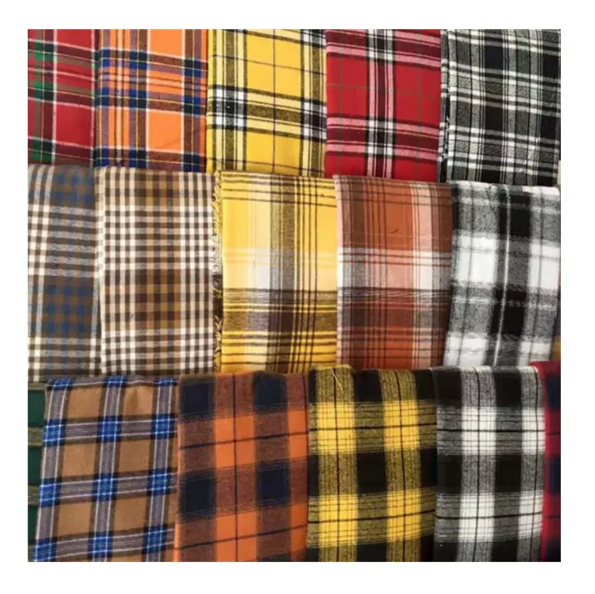 Günstige Textil stoffe Tweed Stoff Rohmaterial Wolle Plaid Flanell Stil 100% Poly Kleidung gewebte Tweed Stoff